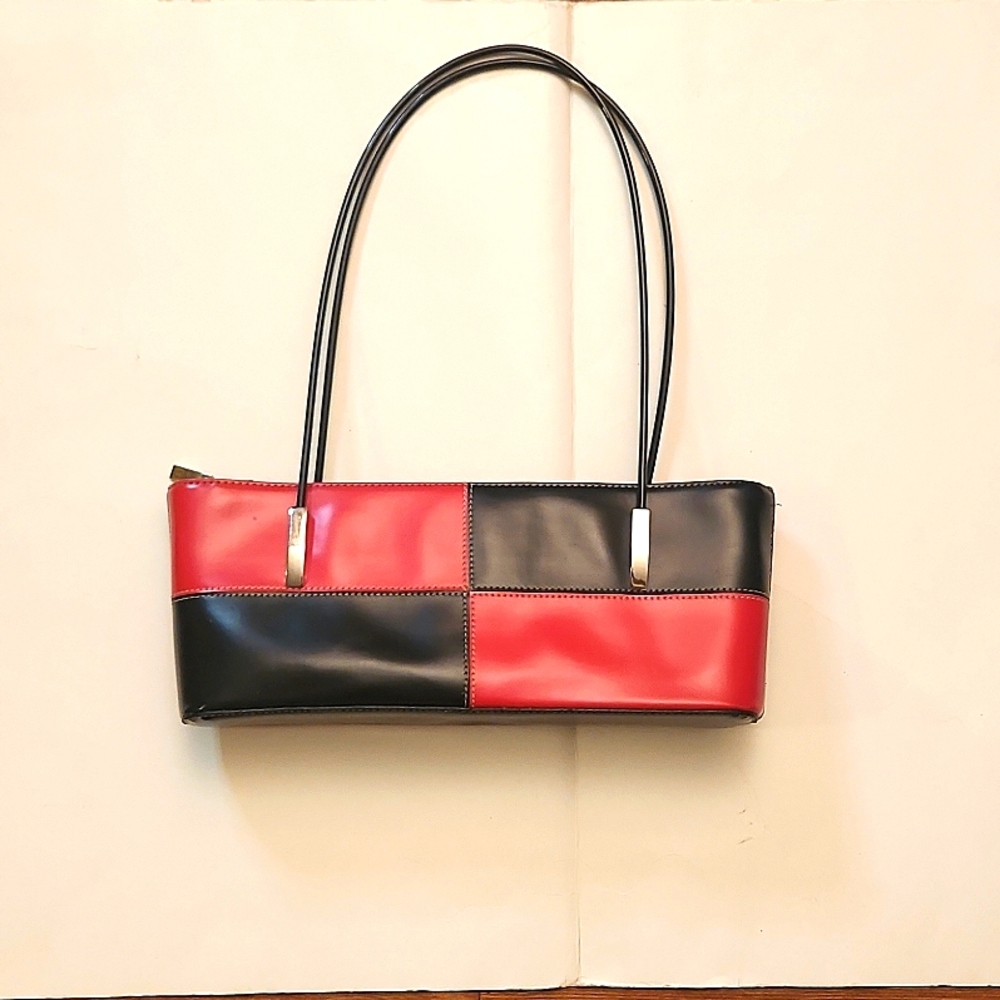Vintage New Coast Red and Black Checker Purse - Picture 3 of 5